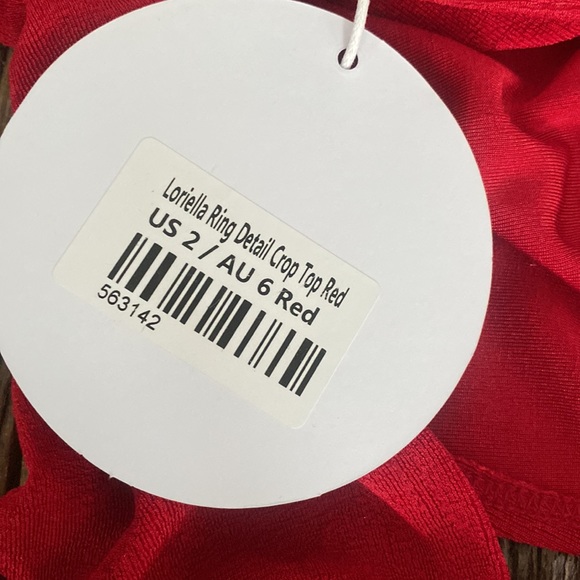 Princess Polly LORIELLA RING DETAIL CROP TOP RED NWT - Picture 11 of 13